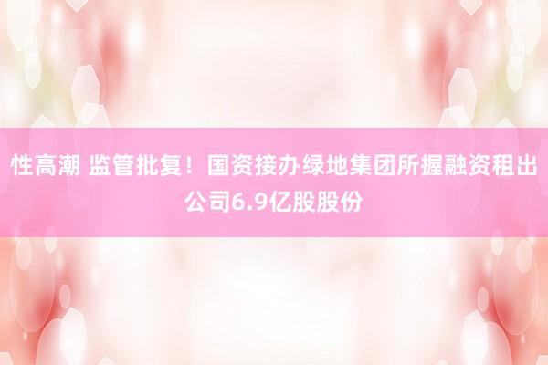 性高潮 监管批复！国资接办绿地集团所握融资租出公司6.9亿股股份