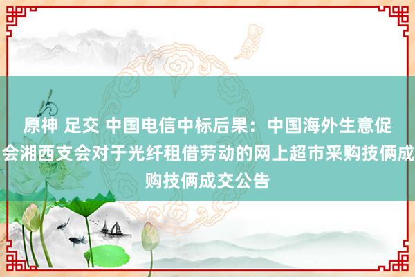 原神 足交 中国电信中标后果：中国海外生意促进委员会湘西支会对于光纤租借劳动的网上超市采购技俩成交公告
