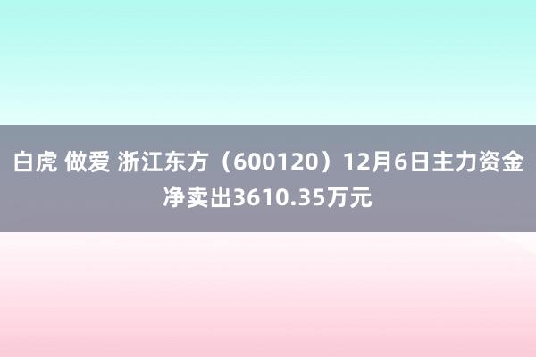 白虎 做爱 浙江东方（600120）12月6日主力资金净卖出3610.35万元