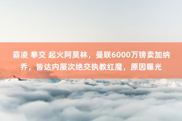 霸凌 拳交 起火阿莫林，曼联6000万镑卖加纳乔，皆达内屡次绝交执教红魔，原因曝光