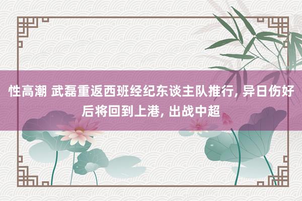 性高潮 武磊重返西班经纪东谈主队推行， 异日伤好后将回到上港， 出战中超