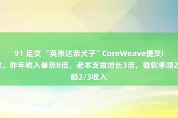 91 足交 “英伟达亲犬子”CoreWeave提交IPO恳求，昨年收入暴涨8倍，老本支拨增长3倍，微软孝顺2/3收入