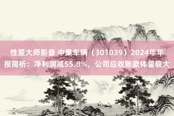 性爱大师影音 中集车辆（301039）2024年年报简析：净利润减55.8%，公司应收账款体量较大