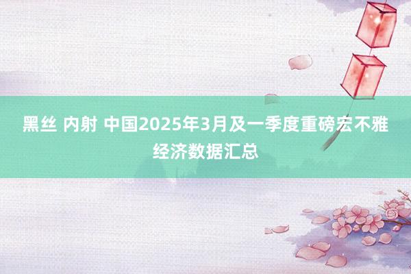 黑丝 内射 中国2025年3月及一季度重磅宏不雅经济数据汇总