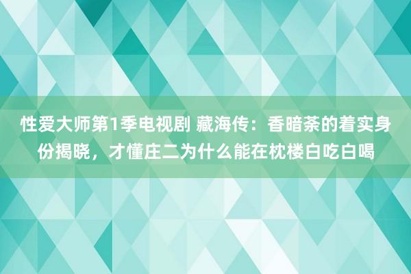 性爱大师第1季电视剧 藏海传：香暗荼的着实身份揭晓，才懂庄二为什么能在枕楼白吃白喝